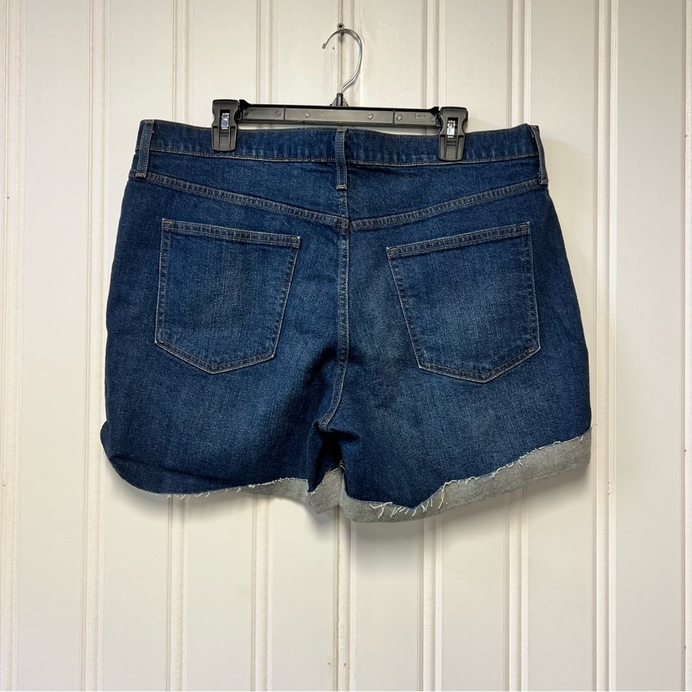 GAP Women's Dark Blue Denim Roll-Cuff Shorts 33 - Picture 3 of 4